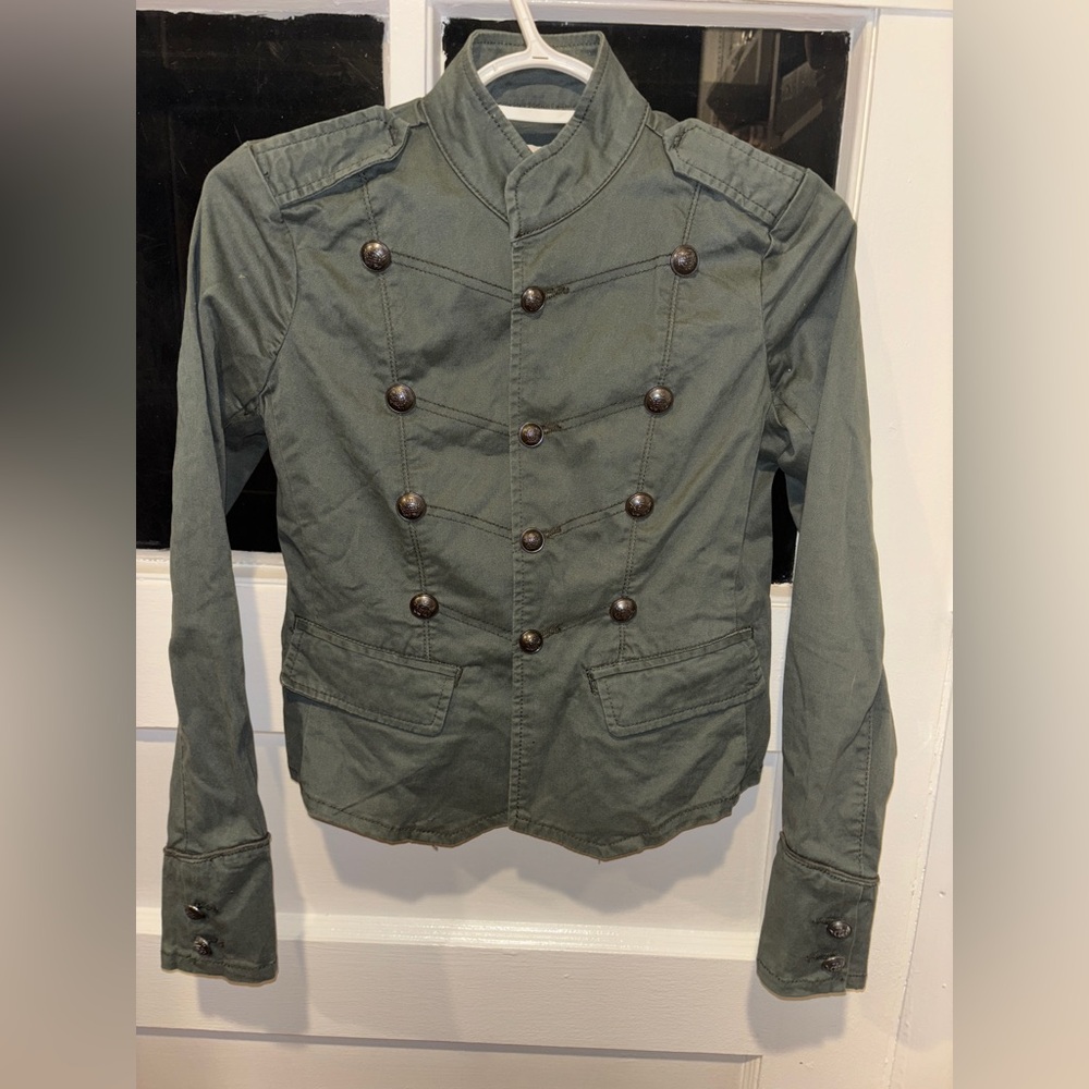 American Rag Cie Olive Jean Button Up Jacket - XXS - Picture 10 of 16